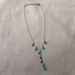 Taolei Gold Plated Blue Bead Necklace
